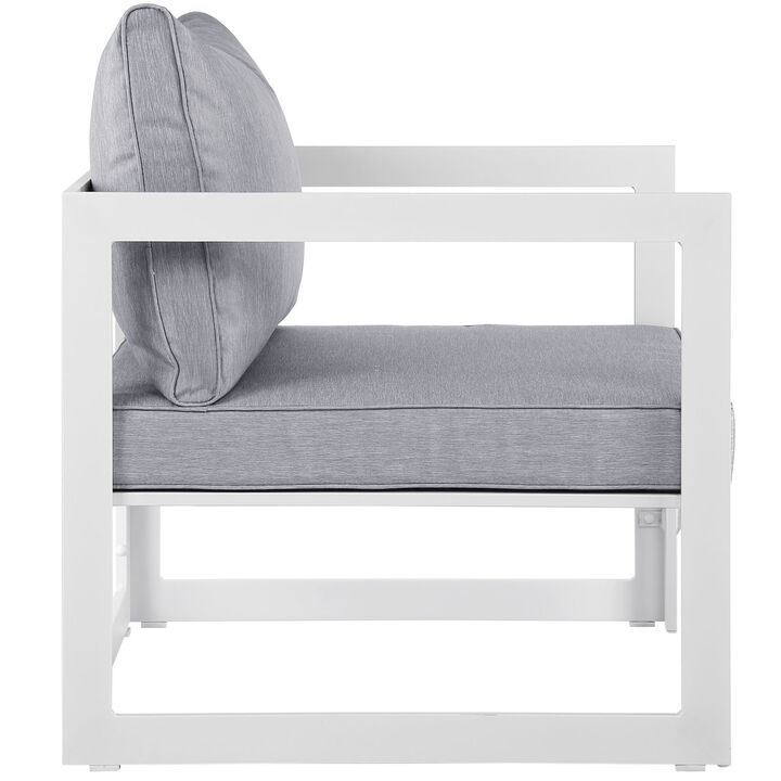 Fortuna 10 Piece Outdoor Patio Sectional Sofa Set - White Gray