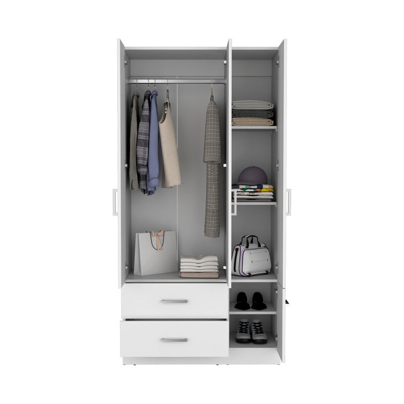 Four Door Armoire Crosby, Bedroom, White