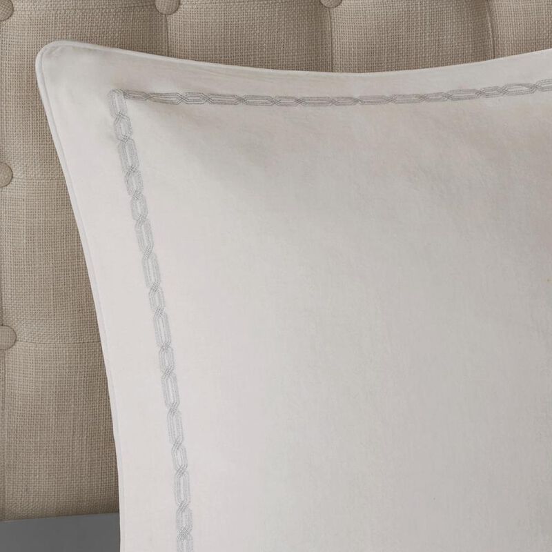 Belen Kox White Metallic Jacquard Comforter Set, Belen Kox