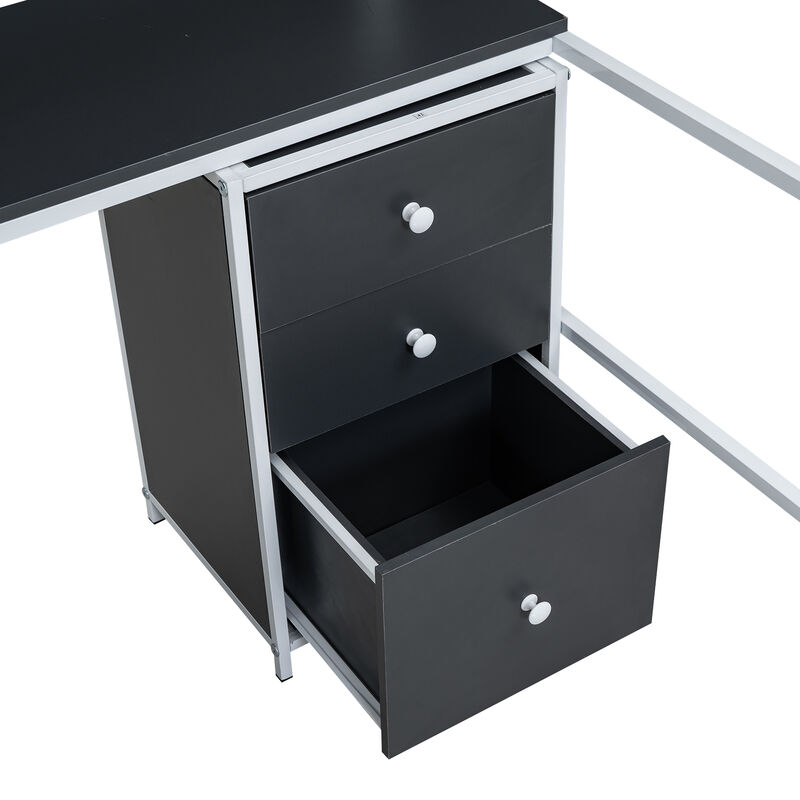 Merax Metal Loft Bed with Bookcase and Desk