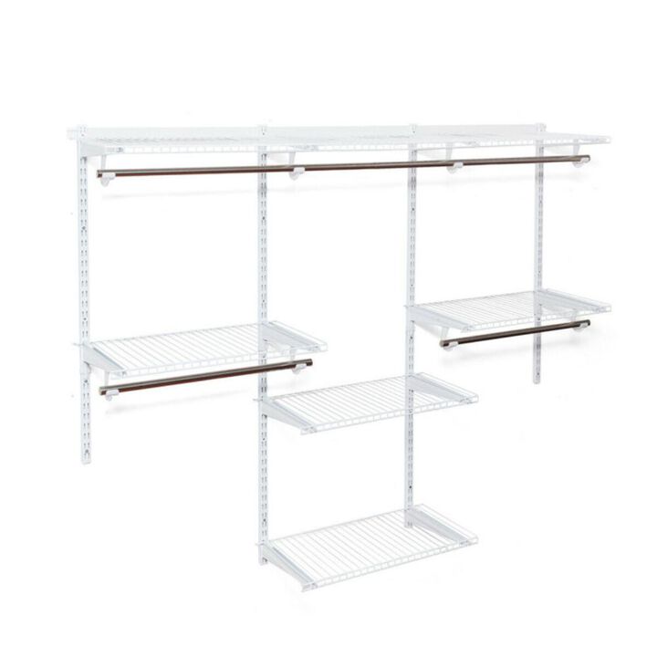 Hivvago Adjustable Wall Mounted Closet Rack System with Shelf