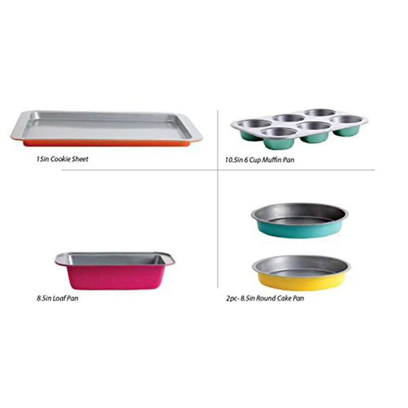 Gibson Home Color Splash Lyneham 5 pc Carbon Steel Bakeware Set