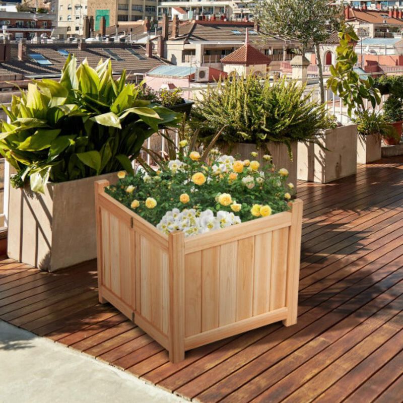 Foldable Flower Bed with Drainage Hole and Base for Easy Outdoor Gardening