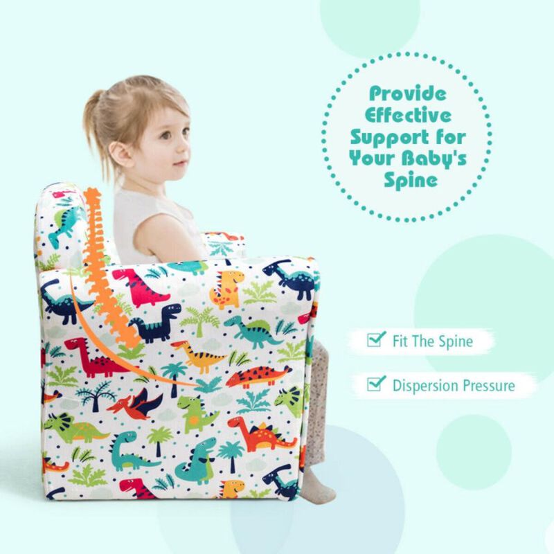 Hivvago Double Kids Dinosaur Sofa Children Armrest Couch