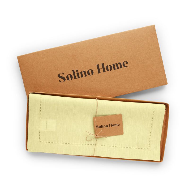 Solino Home 100% Pure Linen Table Runner 14 x 108 Inch | Milan