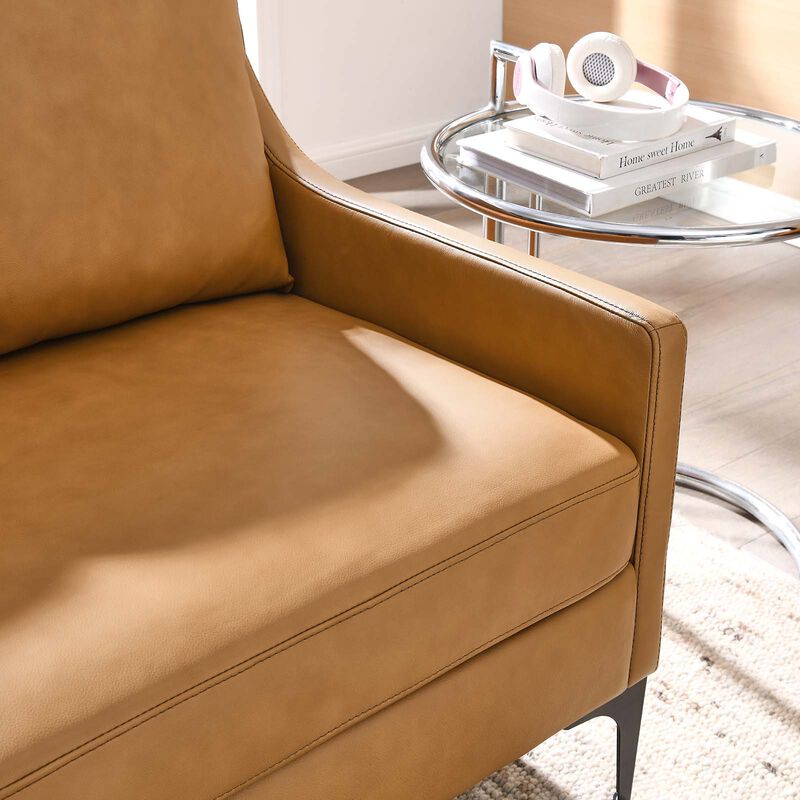 Corland Leather Loveseat Brown