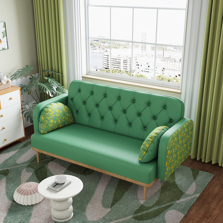 Merax Modern Upholstered Two-Seater PU Sofa