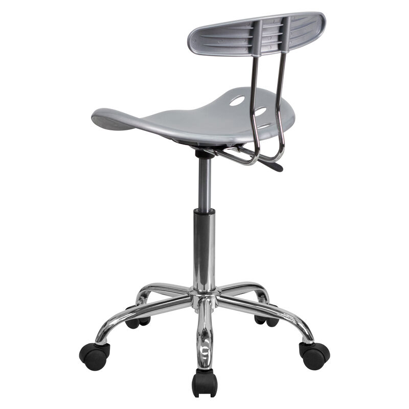 Elliott Vibrant Bright Blue and Chrome Swivel Task Office Chair with Tractor Seat