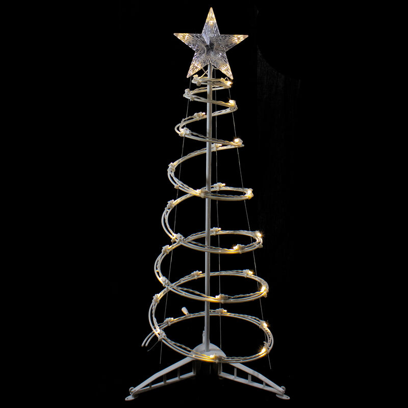 3ft LED Lighted Spiral Cone Tree Outdoor Christmas Decoration  Warm White Lights