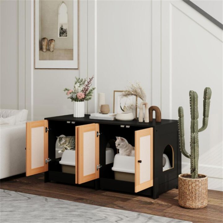 Cat Litter Box Enclosed Odor-Controlled Litter Tray for Privacy and Easy Cleaning
