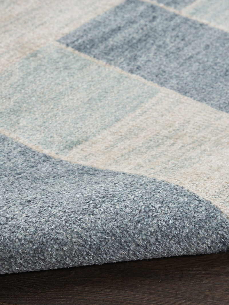 Astra Machine Washable ASW09 Blue/Ivory 7'10" x 10' Rug
