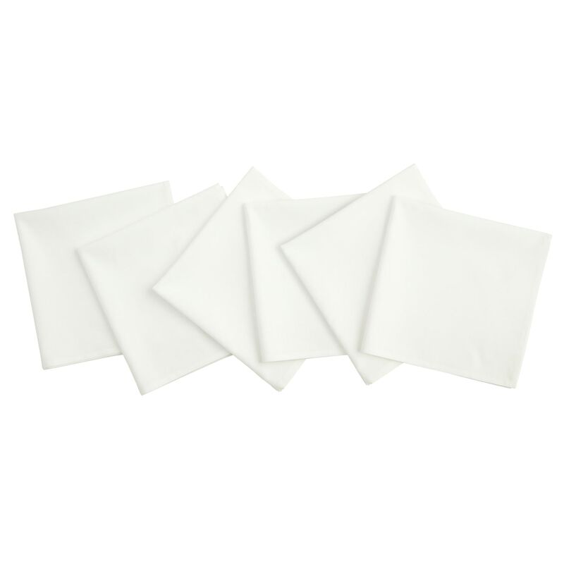 Solino Home Cotton Linen 20 x 20 Inch Dinner Napkins Set of 6 | Dru - Cotton Linen Plain