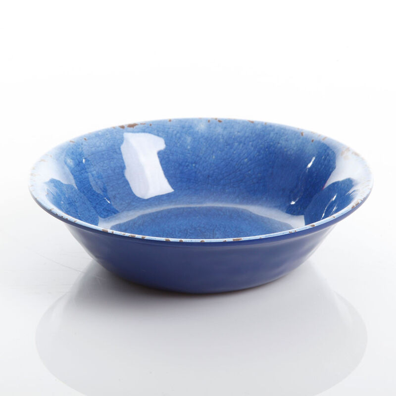 Studio California Mauna 12-Piece Dinnerware Set in Cobalt Blue Crackle Look Decal