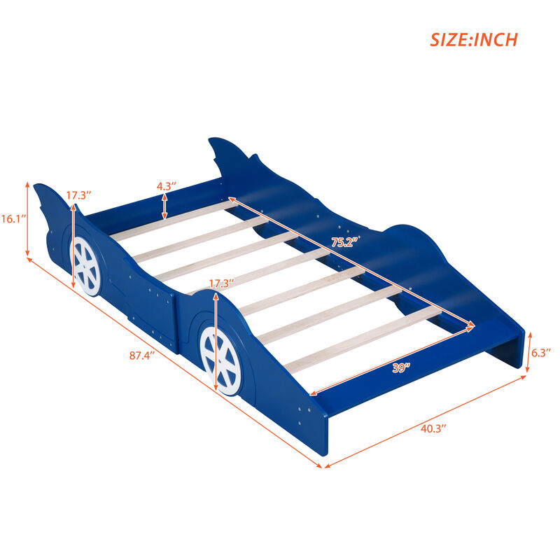 Merax Race Car Platform Bed with Wheels
