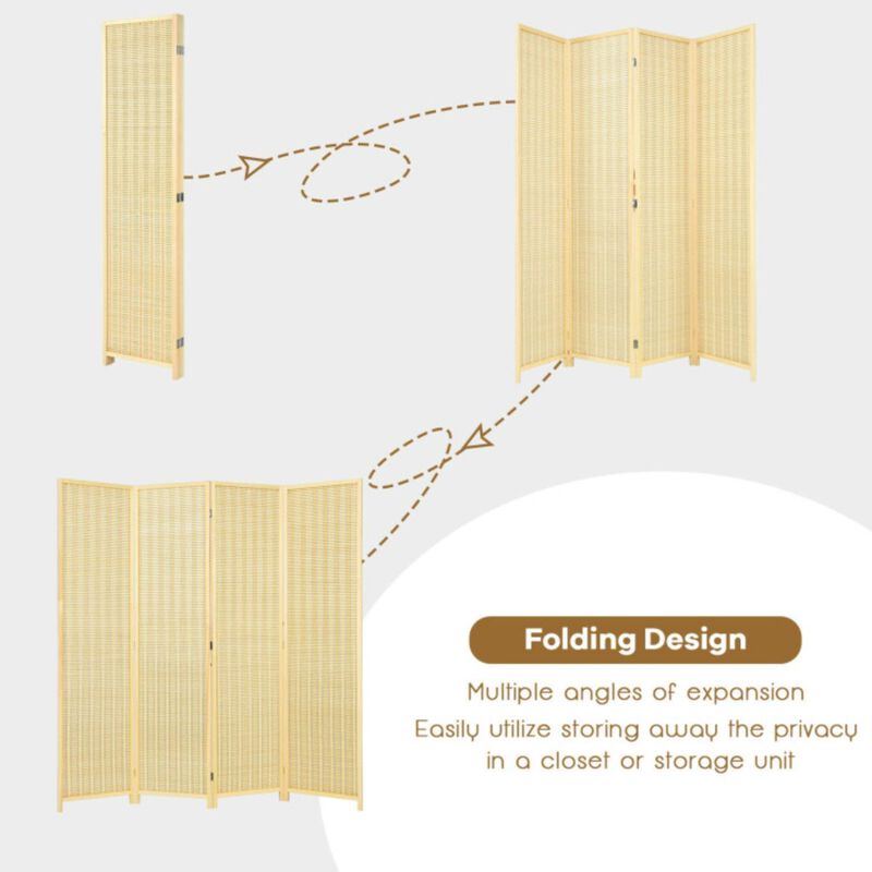 Hivvago 6 ft 4 Panel Portable Folding Room Divider Screen