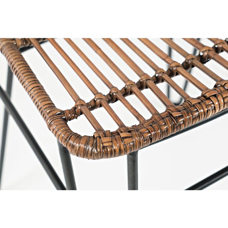 Jofran Weaver Hairpin Modern Global Rattan Counter Barstool (Set of 2)