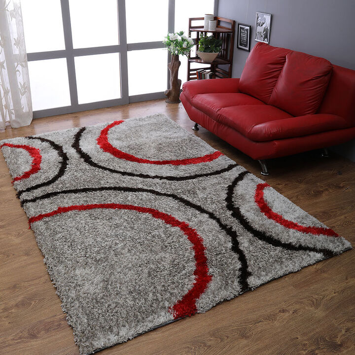 Rugsotic Carpets Hand Tufted Shag Polyester 10'x13' Area Rug Contemporary Multicolor K00032