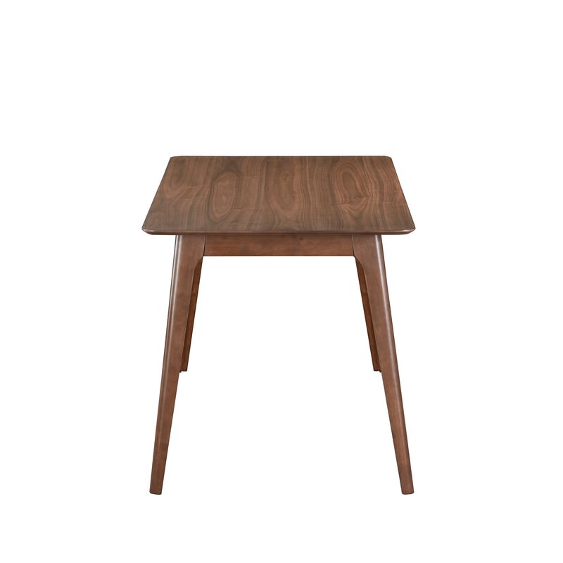 Scar Counter Height Table with Tapered Legs, Walnut Brown Wood 59 Inch - Benzara