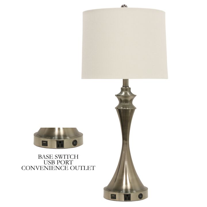 Brushed Steel Table Lamp II (Set of 2)