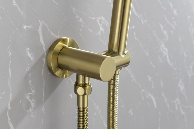 Wall-Mounted Shower System & Faucet Set Luxury Rainfall Shower Head with Handheld for Bathroom
