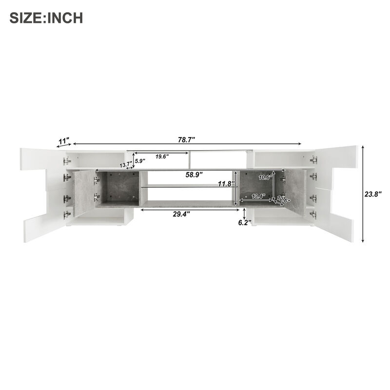 Merax High Gloss Entertainment Center TV Stand Cabinet with LED