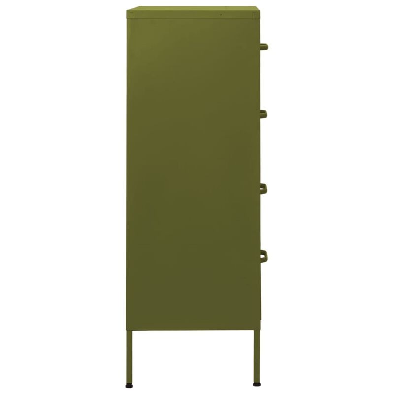 vidaXL Chest of Drawers Olive Green 31.5"x13.8"x40" Steel