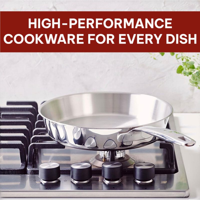 Beka Maestro Frying Pan Skillet - Stainless Steel Pan for Stainless Steel Cookware Set 5-Ply Construction, Oven Safe, Stainless Steel Frying Pan, Lead & Cadmium Free, Non Toxic Cookware - 9.5"