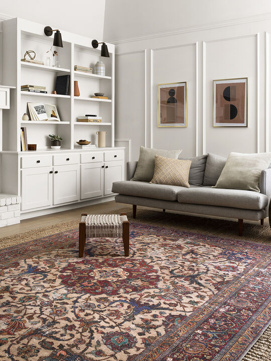 Loren LQ11 Sand/Multi 18" x 18" Sample Rug