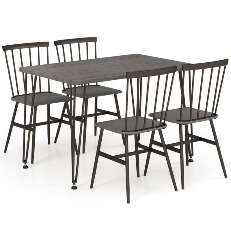 5-Piece Dining Table Set for 4 with 360° Swivel Feet for Small Place