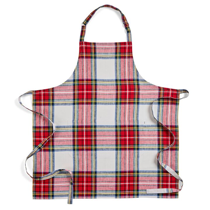Solino Home 100% Pure Linen Bib Apron 33 x 30 Inch
