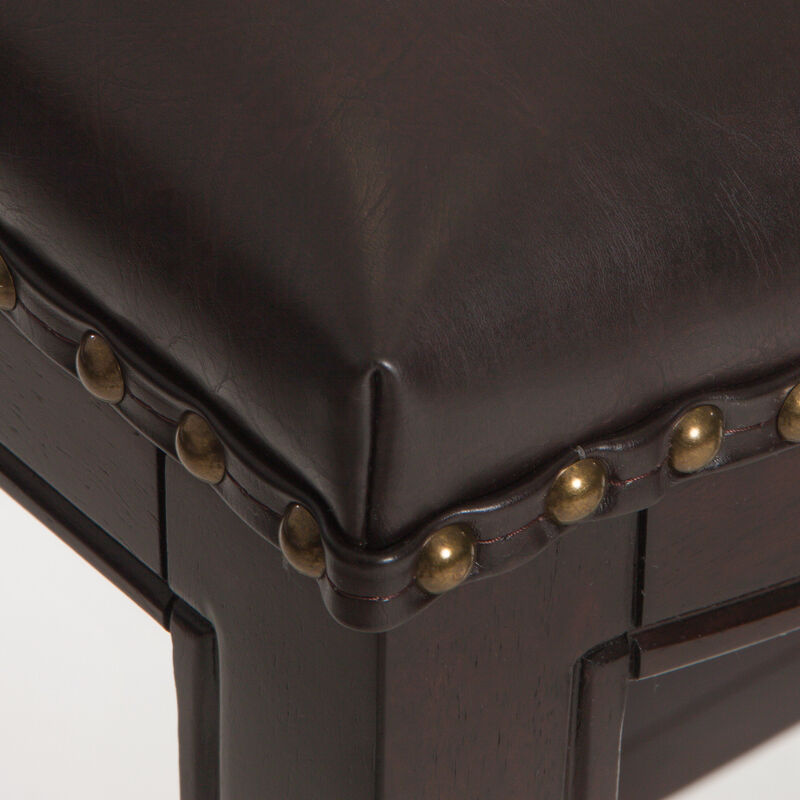 Modern Backless Bonded Leather and Rubberwood Barstool (Set of 2)