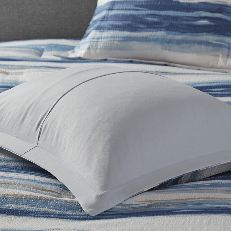 Belen Kox Blue Watercolor Stripe Comforter Set, Belen Kox