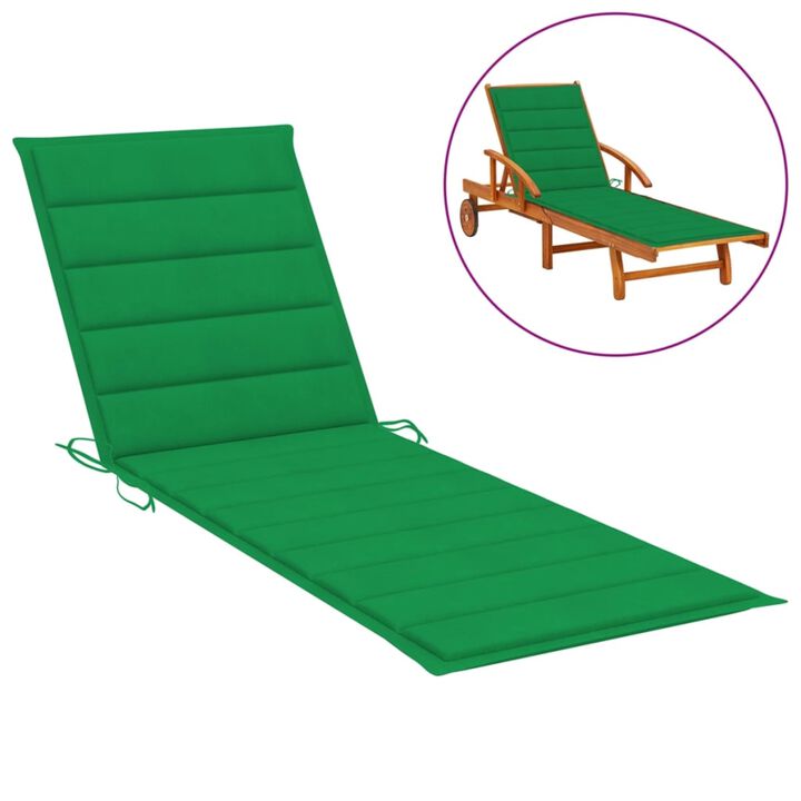 vidaXL Sun Lounger Cushion Green 78.7"x19.7"x1.6" Fabric
