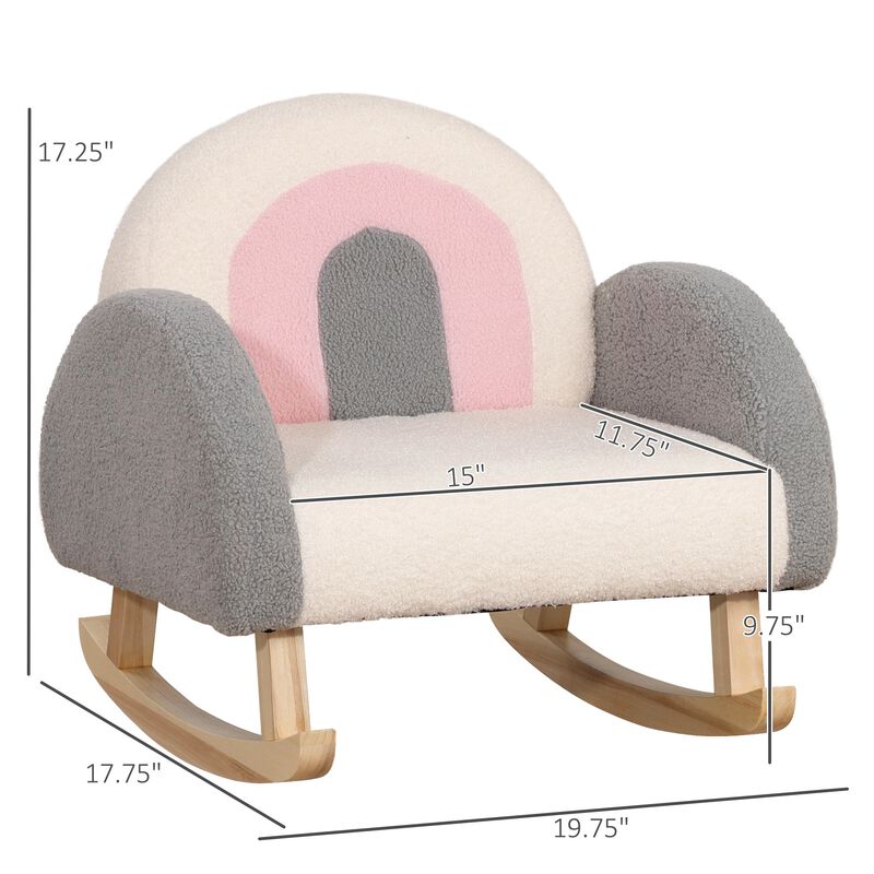 Kids' Soft Rocking Armchair: Gray, for Nursery/Playroom, Ages 3-5
