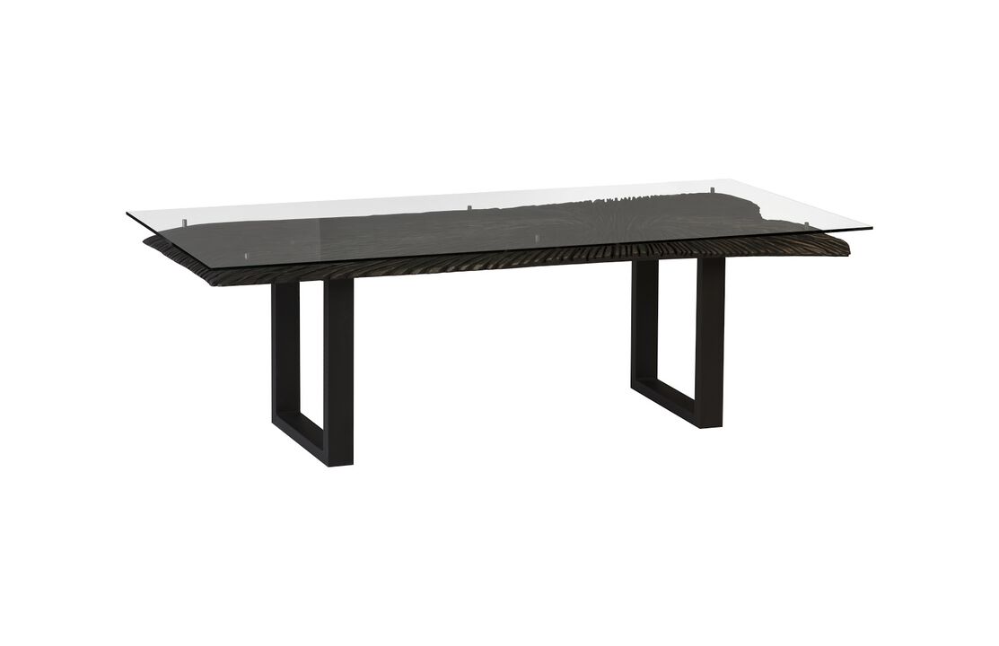 Chainsaw Dining Table with Glass