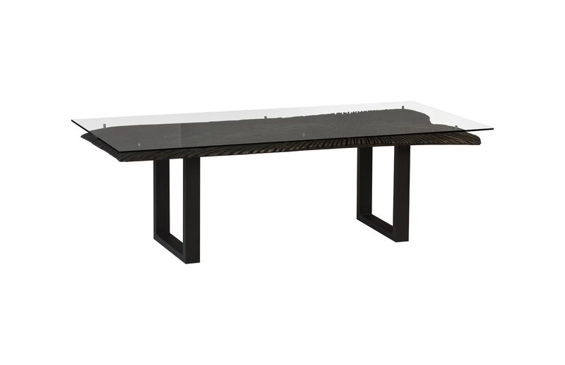 Chainsaw Dining Table with Glass