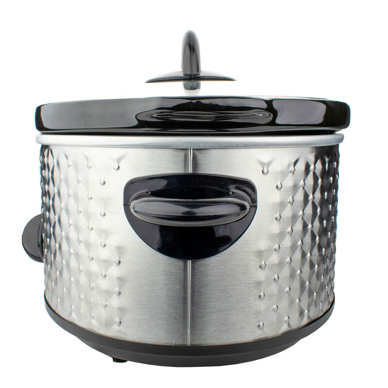 Brentwood 3.5 Quart Diamond Pattern Slow Cooker in Stainless Steel