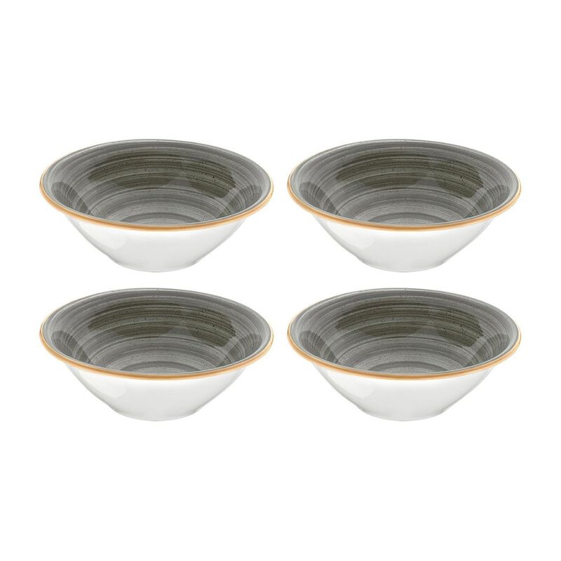 Space dia.7" h:2.5" 23 oz. Round Grey Porcelain Bowl (Set of 4)