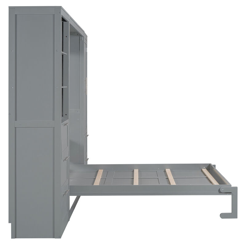 Merax Murphy Bed Wall Bed with Closet
