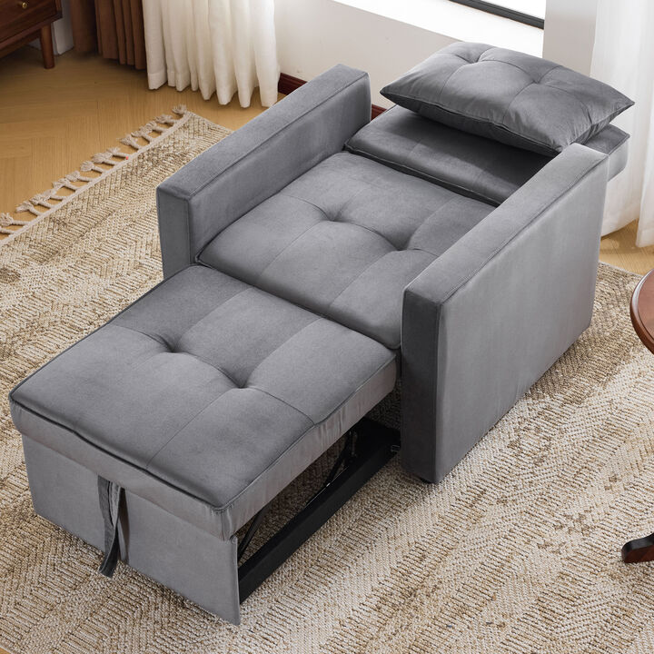 Merax Convertible Sleeper Sofa Chair Bed with Pillow & Pocket