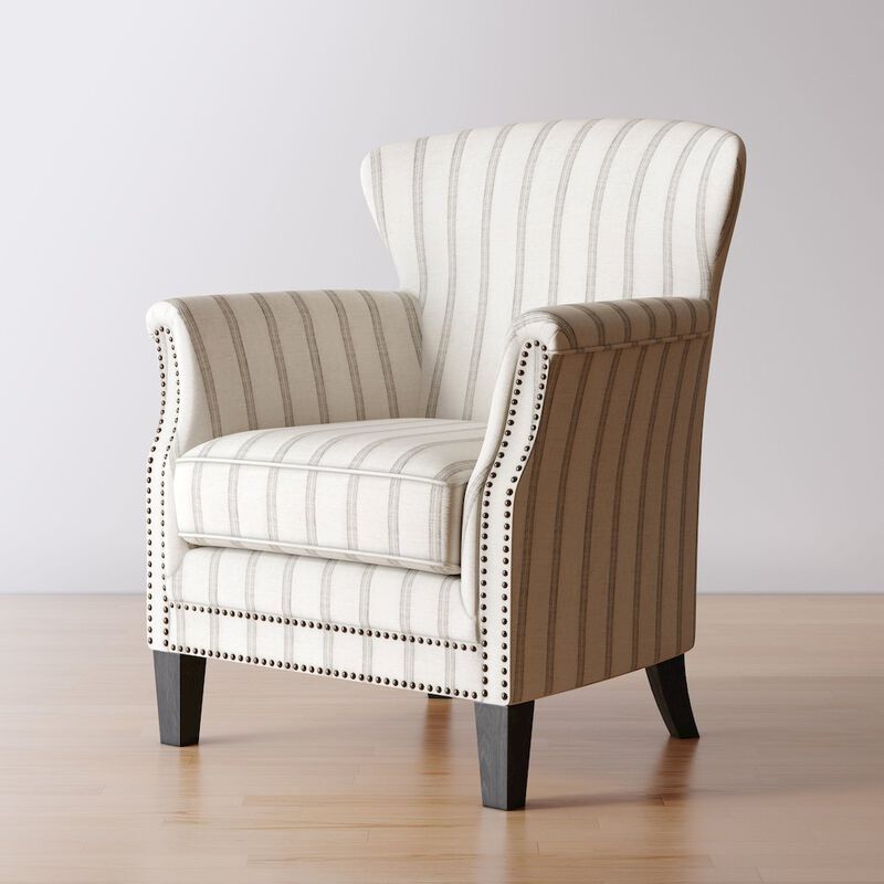 Jofran Layla Classic Upholstered Accent Chair with Nailhead Trim
