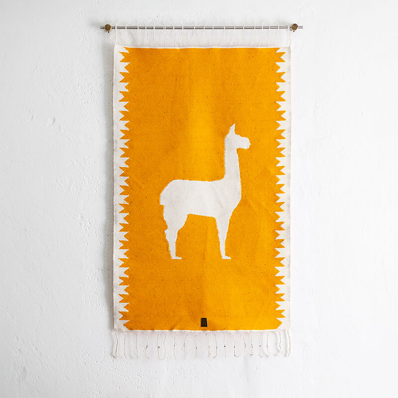 LLAMAS Sheep Wool Handwoven Tapestry