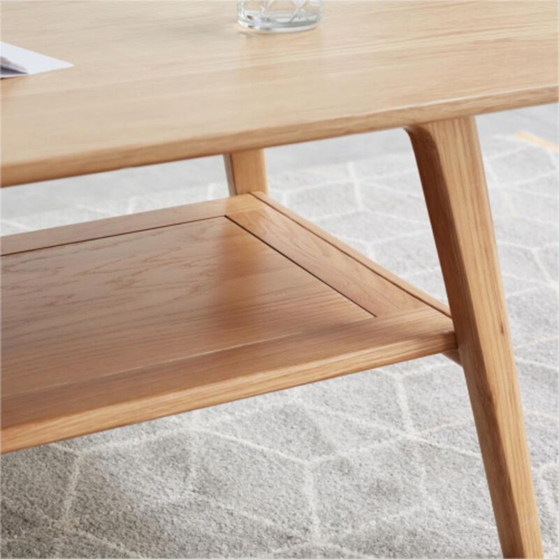 Center table Low Table 100% solid wood Top plate Desk Coffee table Study desk Work from home Easy to assemble Natural wood with storage shelf Natural writing desk