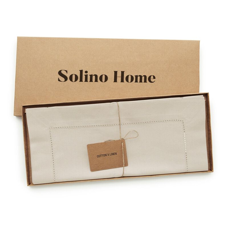 Solino Home Cotton Linen Hemstitch Table Runner