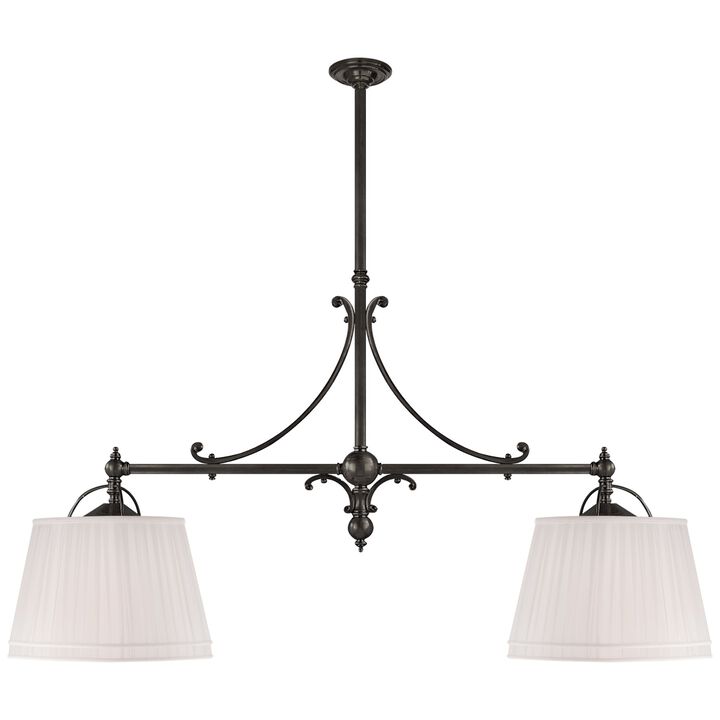 Sloane Double Shop Pendant with Linen Shades