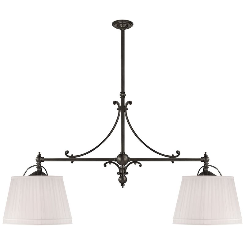 Sloane Double Shop Pendant with Linen Shades