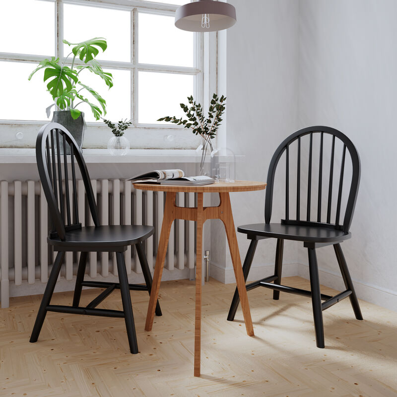 Set of 2 Vintage Wood Chair with Spindle Back for Dining Room