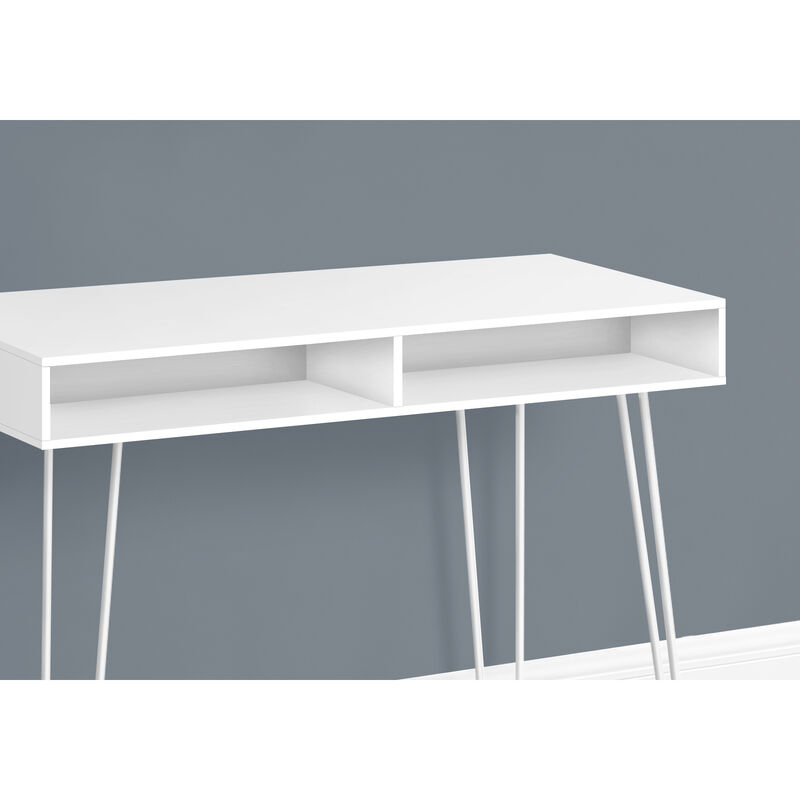 Monarch Specialties I 7770 Computer Desk, Home Office, Laptop, Left, Right Set-up, Storage Drawers, 40"L, Work, Metal, Laminate, White, Contemporary, Modern