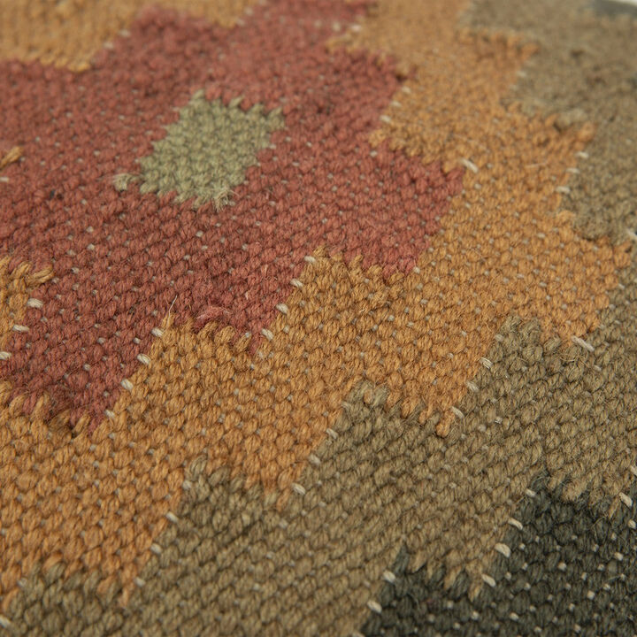 Hivvago Brown Beige Kilim Down Filled Throw Pillow