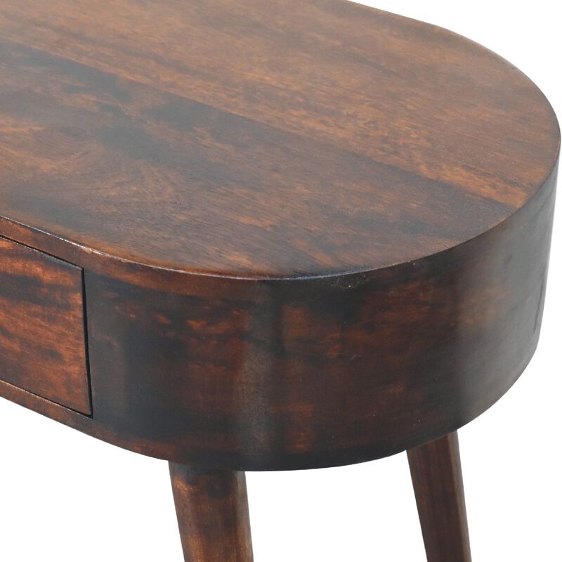 Albion Light Walnut Solid Wood 1 Drawers Console Table